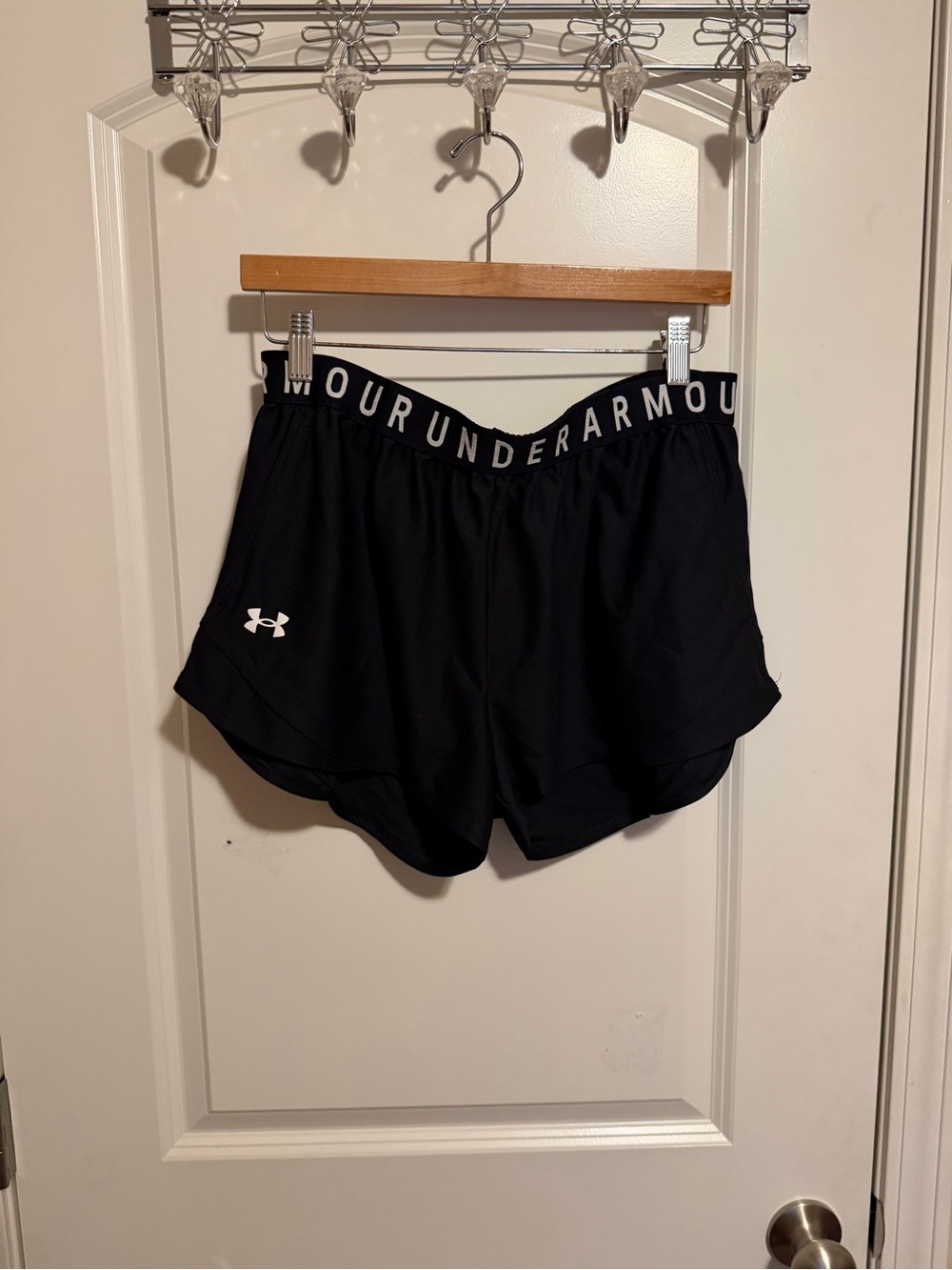 Under Armour Women’s Black Athletic Training Shorts with Elastic Logo Waistband